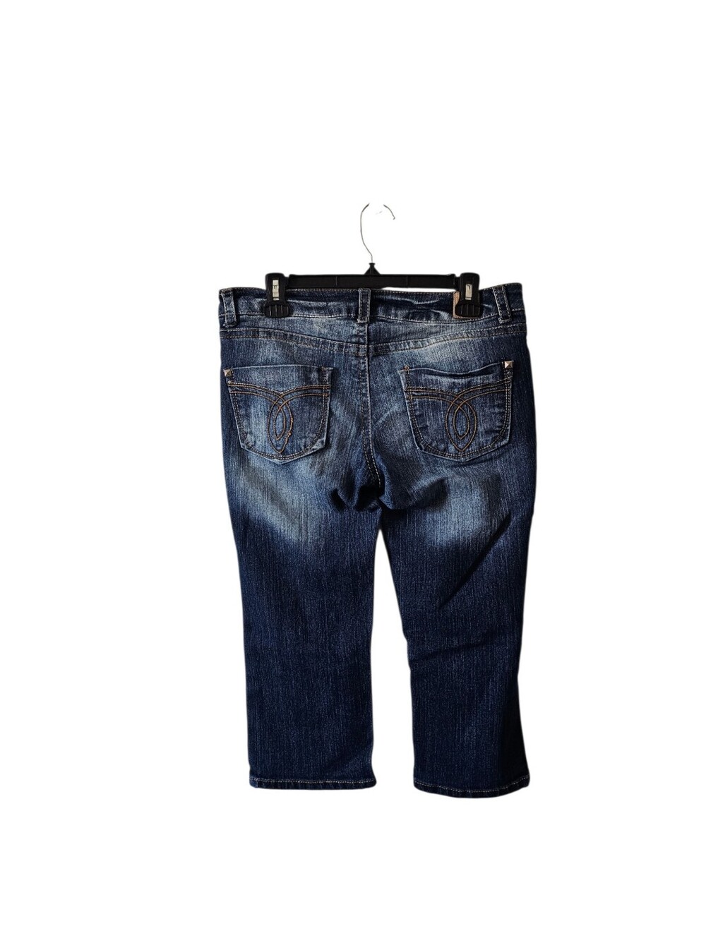 Paris Blues Vintage Y2K Denim Capris Size 11 Dark Wash Cropped Jeans Low Rise - Picture 2 of 7